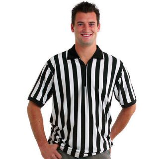 Mens Referee Bar Uniform 1/4 Zip Shirt S 3XL Ref Tee Sports Jersey