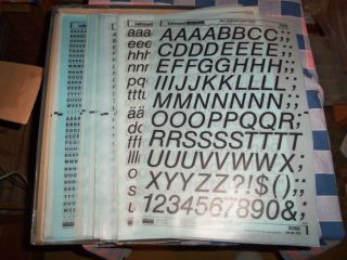 NOS Letraset Lettering 10 x 15 Sheet Various Fonts Sizes Use Drop