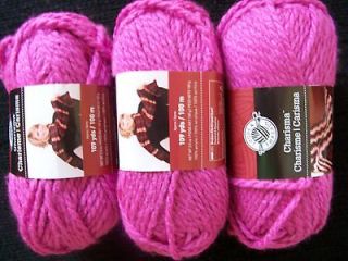 Loops & Threads Charisma bulky yarn, Fuchsia, lot of 3