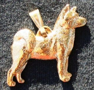 AKITA Dog 24K Gold Plated Pewter Pendant Jewelry USA Made