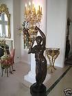 French Bronze Empire Nubian Candelabras Blackamoors Life Sized Statues