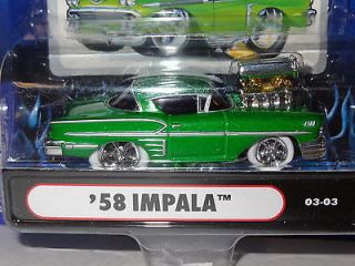 MUSCLE MACHINES 1958 CHEVY IMPALA GREEN CHASE 1/64 SCALE LIMITED