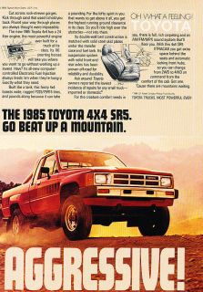 1985 Toyota Truck 4x4 SR5   Classic Vintage Advertisement Ad A91 B