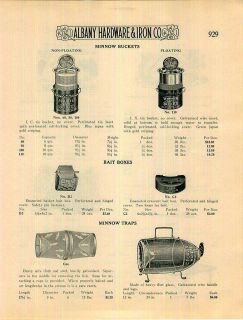 1924 Orvis Flint Glass Minnow Traps Bait Boxes Buckets ad