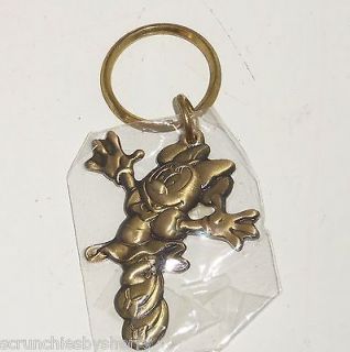 Disney Minnie Mouse Brass Key Ring Chain Great Stocking Stuffer