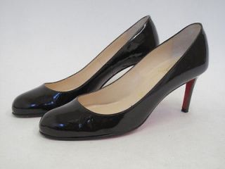 Christian Louboutin Very Dk Brown Patent Leather Simple Pump 70mm 37.5