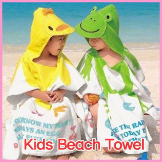 Kids Bathrobe Child Beach Gown Towel Animal Characters