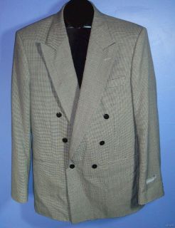 Henry Size 40L Black White Houndstooth Blazer Sport Coat Jacket #M