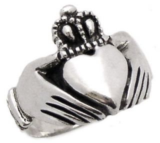 Bold .925 Sterling Silver Claddagh Ring