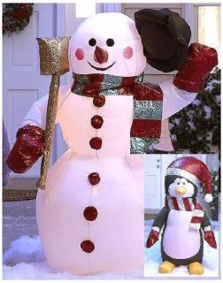 Ft. Holographic Christmas Yard Inflatables Snowman or Penguin