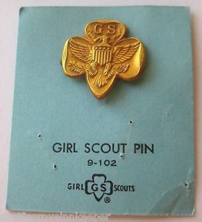 20 10K Gold Traditional GIRL SCOUT MEMBERSHIP PIN Eagle Christmas GIFT