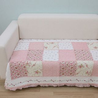 Pink Patch Quilted Sofa Mat 2Person Couch Runner Floor Mat Pet Cover