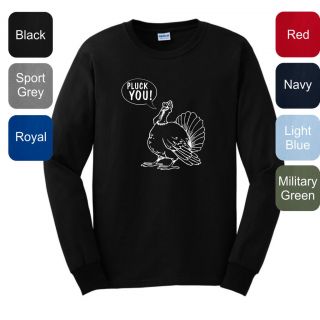  Funny Turkey LONG SLEEVE T Shirt Thanksgiving Christmas Card WHS 12