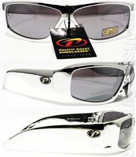 Titan Chrome Silver Mirror Lenses Pacific Coast Sunglasses Motorcycle