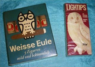 GERMAN FULL BOX OF OWL CIGARS & WHITE OWL LIGHTIPS CIGARS SEALED
