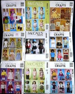 DOLL CLOTHES ACCESSORIES SEWING PATTERN FOR 18 AMERICAN GIRLS DOLLS