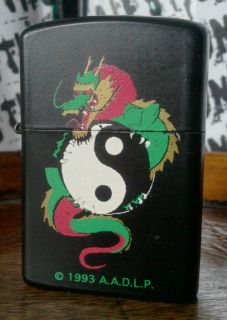 Vintage 1993 Yin Yang & Dragon Windproof Lighter by A.A.D.L.P. of