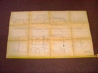 Vintage 1958 Chris Craft Boat 55 Foot Constellation Line Drawing