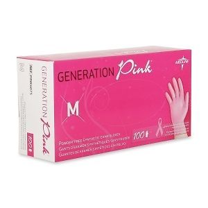 Medline Pink6075 Examination Gloves Medium Size   Latex free   Vinyl
