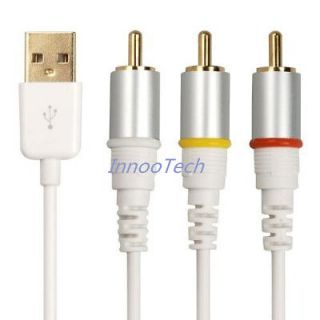 Cable Video AV TV RCA for iPhone 3G 3GS 4 4S iPod Touch Classic Nano