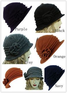 Winter Cloche Women Bucket Flower Church Hat Cap D&Y 5 Colors Hotstyle