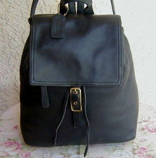 Black Soft Leather COACH Legacy East West Backpack Bag~Purse