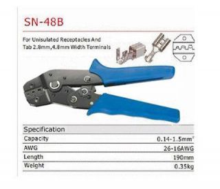 Crimping Tool unisulated receptacles tab 2.8/4.8mm width terminals