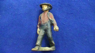 CAST IRON FIGURINE ANTIQUE UNUSUAL COLD PAINTED VINTAGE COLLECTIBLE