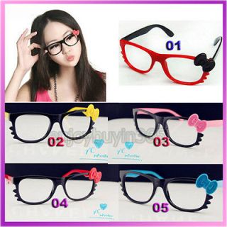 Girl Women Cute HelloKitty Fashion Bow Glasses Frame Costume 5 Color