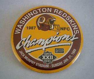 WASHINGTON REDSKINS   SUPERBOWL XXII   1988   Button   Pin