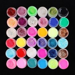 36Pcs/Set Shiny Glitter Colors UV Gel for UV Nail Art Tips Extension