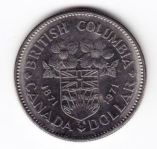 1971 Canada British Columbia Commemorative One Dollar Coin (b43)