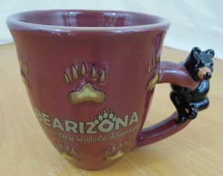 Drive Thru Wildlife Adventure Black Bear Handle Coffee Cup Mug Mauve