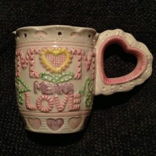 Coffee Tea Cup Mug Fitz & Floyd Omnibus Mom Means Love Heart