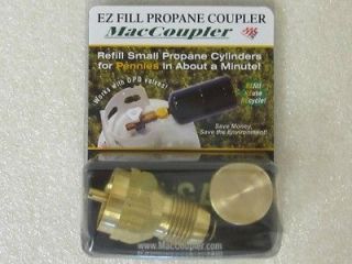 Propane Refill Adapter & 1 Brass MAC CAP for Small Coleman Bottles