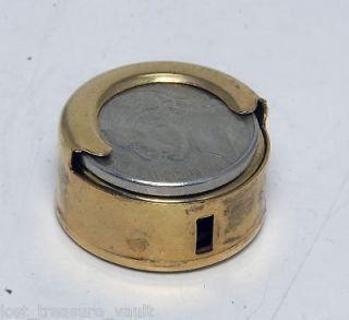 VTG Gold Tone Metal Hong Kong Nickle Coin Dispenser