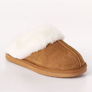 Genuine Shearling Wool Suede Clog Style Slippers Women 6 7 8 9 10 New