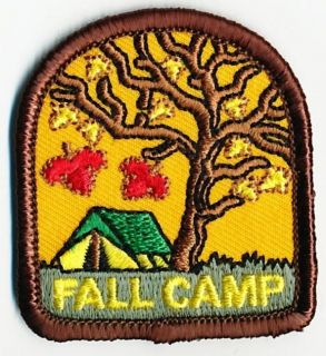 Cub FALL CAMP Camping Fun Patches Crests Badges SCOUTS GUIDES Iron On