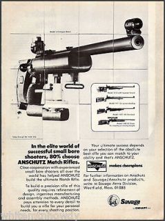 SAVAGE ANSCHUTZ Match RIFLE Print AD~Collectible Firearms Advertising