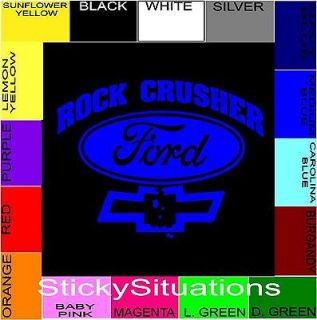 DECAL STICKER CAR TRUCK LAPTOP CHOOSE SIZE & COLOR FORD ROCK CRUSHER