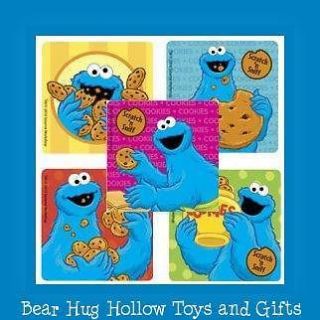 15 Sesame Street Cookie Monster Scented Stickers Favors