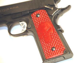 Red Scaled PUNISHER GRIPS COLT 1911 45 KIMBER SIG SAUER Taurus ACP