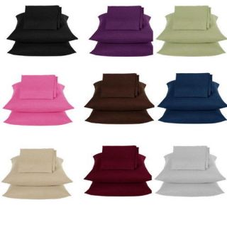 Sale 1000TC Soft Oxford Pillow Case Pair Solid 100%Egyptian Cotton