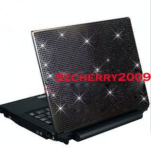 Black Notebook Laptop Bling Rhinestone Crystal Sticker Skin
