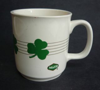 Vintage MJB COFFEE MUG CUP IRELAND SHAMROCKS CUP GREEN