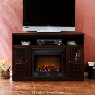 Media Console Electric Fireplace TV Stand Mantel Remote