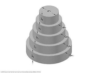 New Foam Cake Dummy set 5 pc Round 6 to 14 at 3 Thick EPS Foam