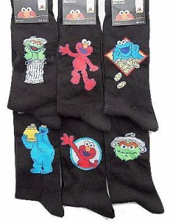 STREET MENS NOVELTY SOCKS 6 11 ELMO COOKIE MONSTER OSCAR THE GROUCH