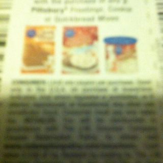 20 COUPONS OF $1./2 PILLSBURY FROSTING,COOKIES OR QUICKBREAD MIXES