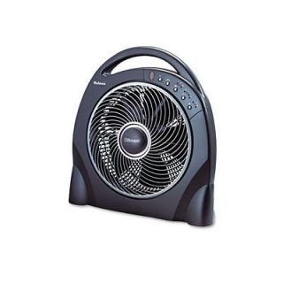 12 in. Oscillating Floor Fan With Remote Breeze Modes 7.5 Hour Timer